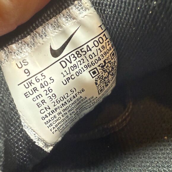 Nike Air Zoom Pegasus 40 Women's 9 Black White Athletic Running Sneakers Low Top - Picture 9 of 10